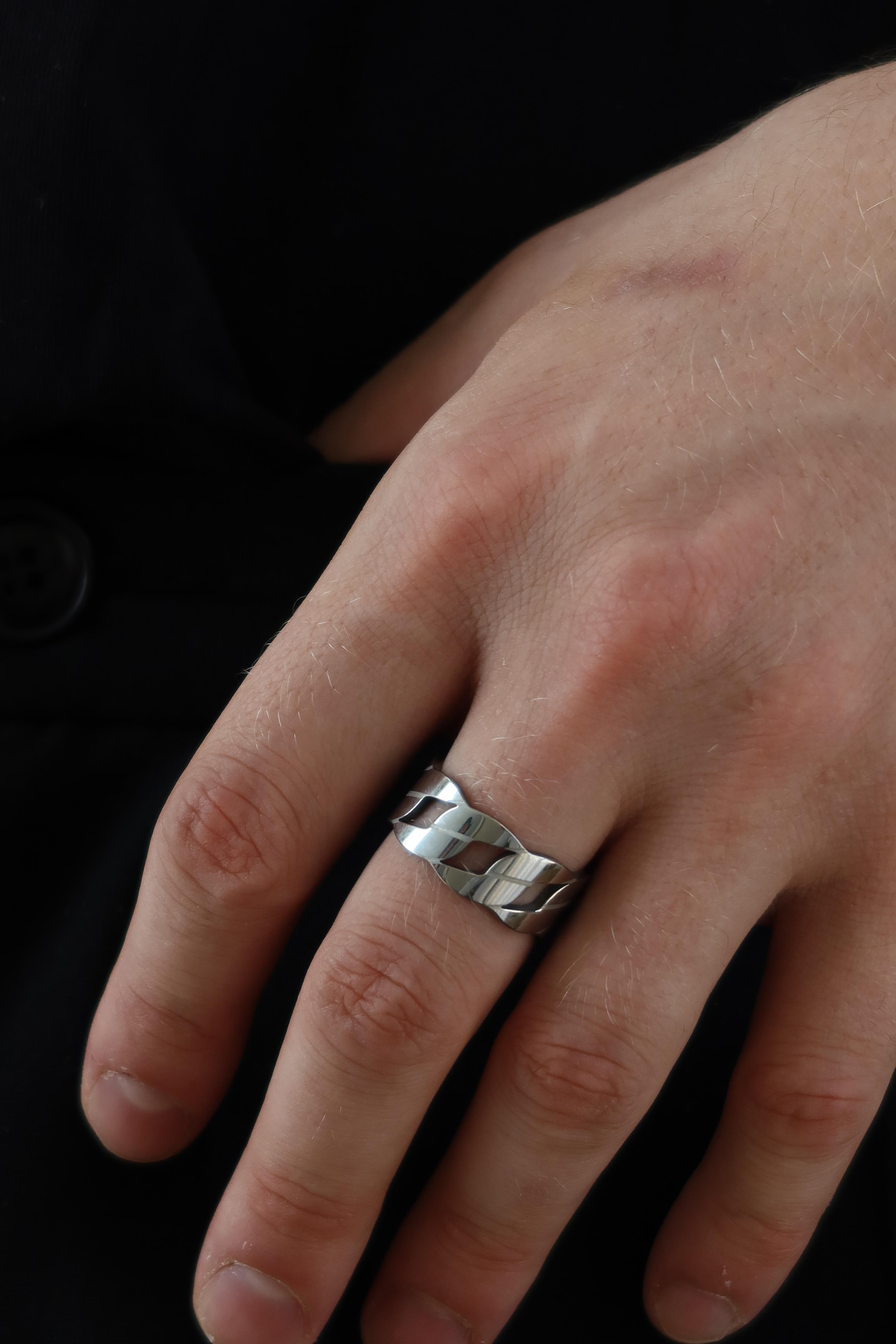 Silver Large Chain Ring