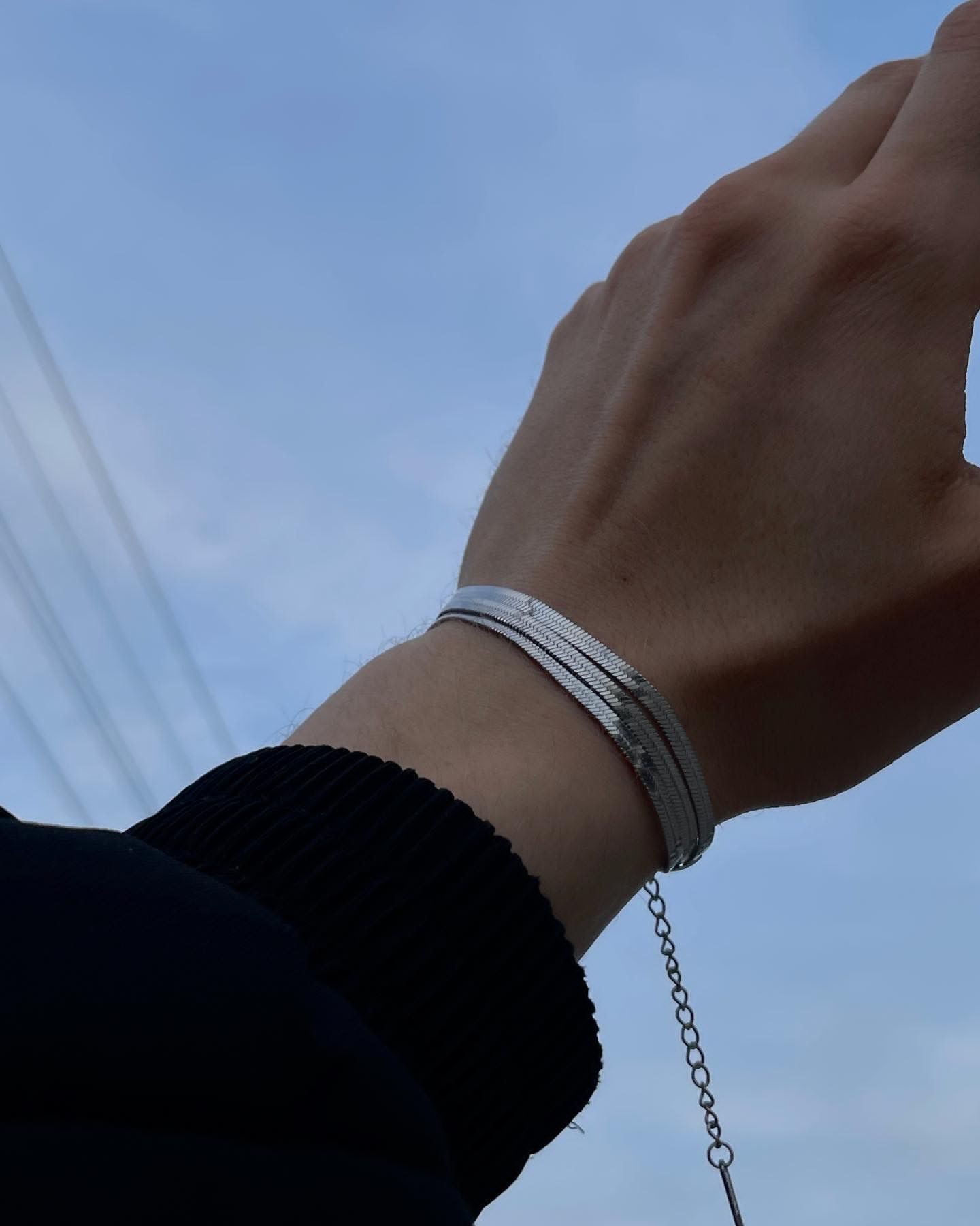 Three Mirror Chain Bracelet