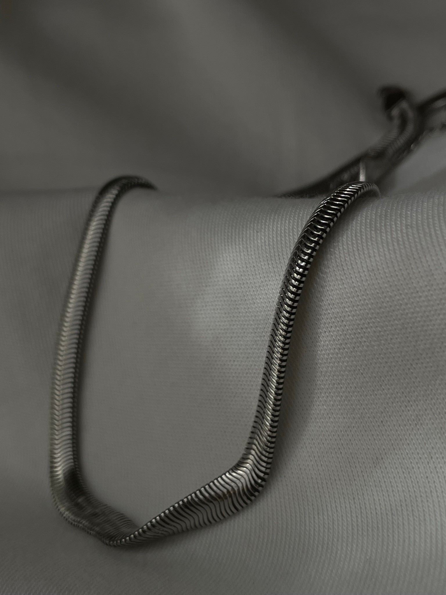 Silver Thick Snake Necklace 