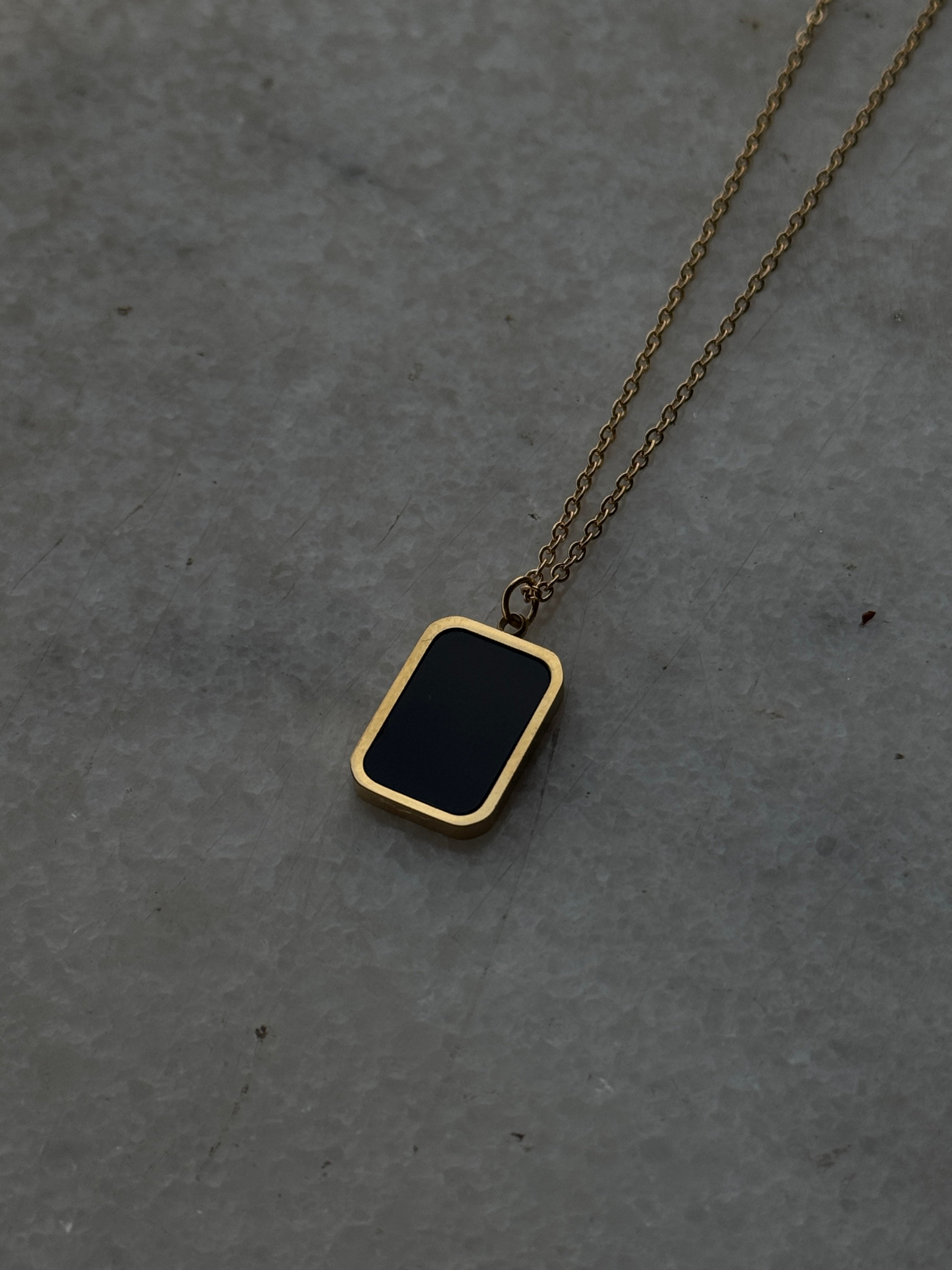 Black Rectangle Necklace