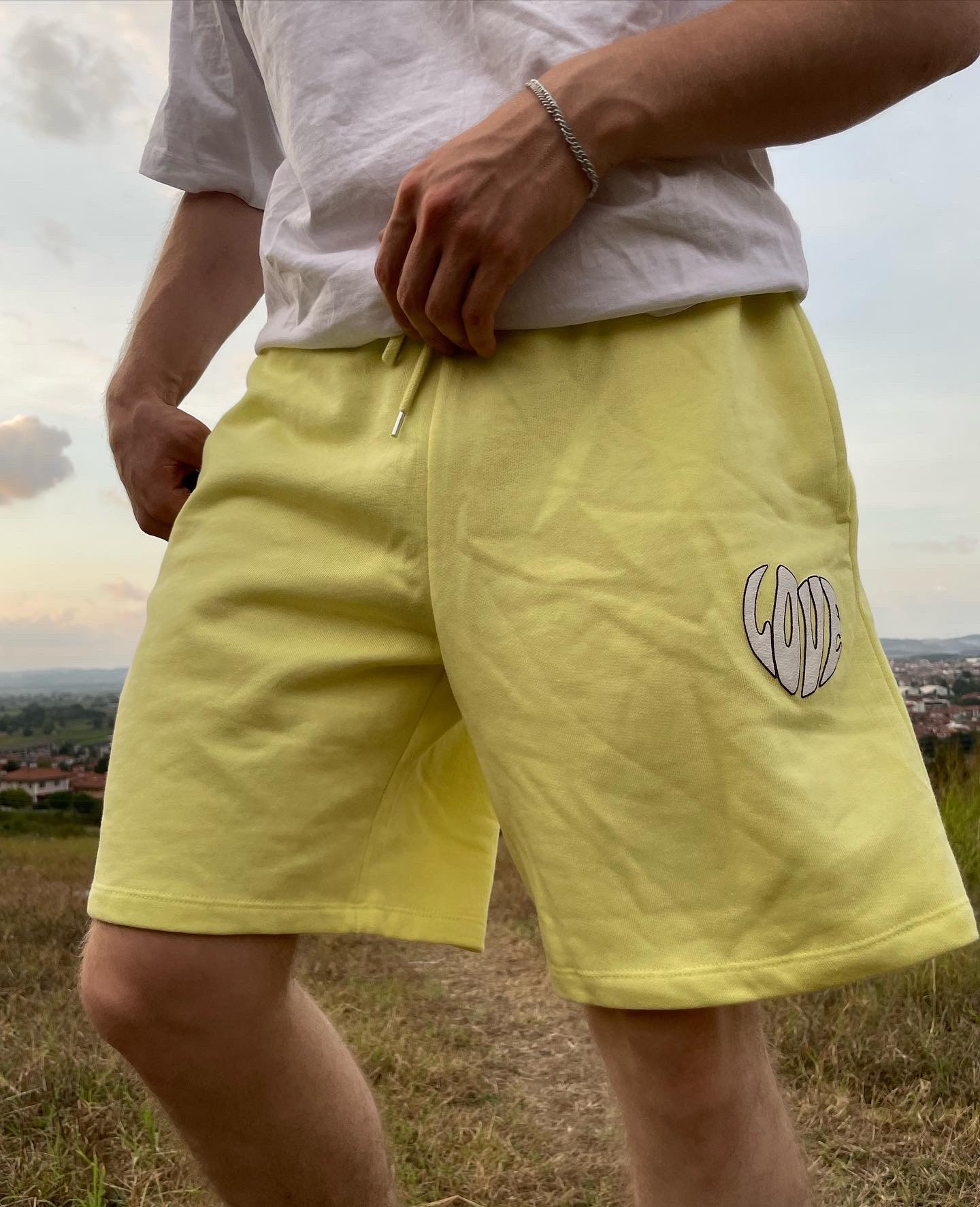 Yellow Jogger Shorts