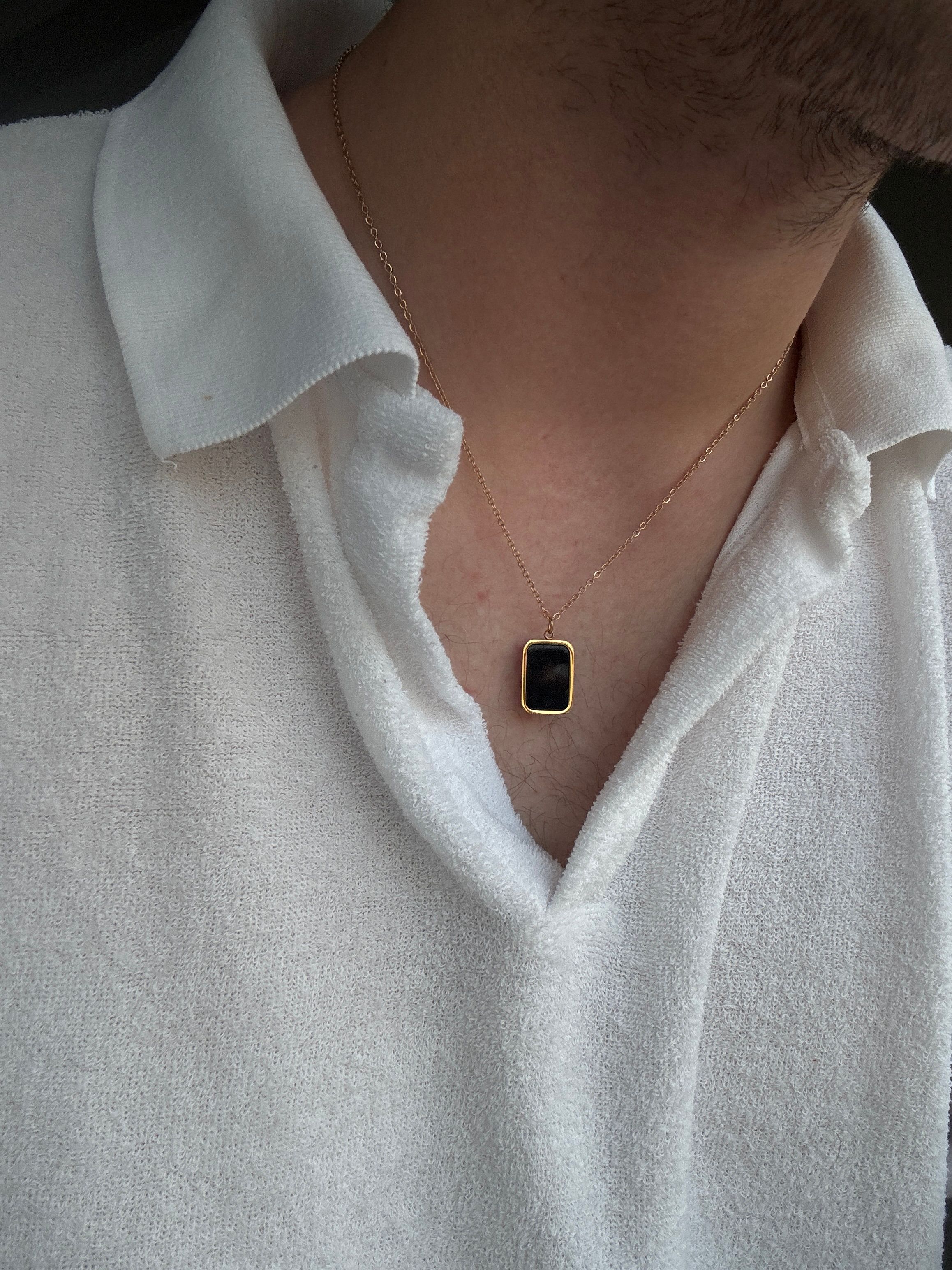 Black Rectangle Necklace