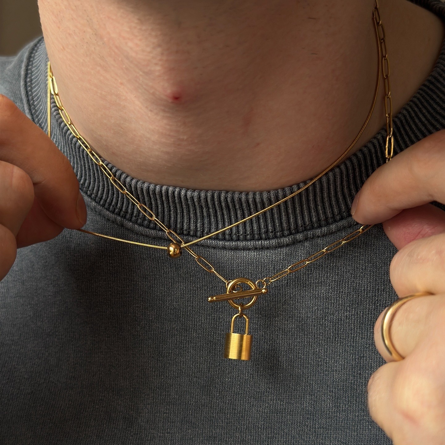 Gold Lock Necklace