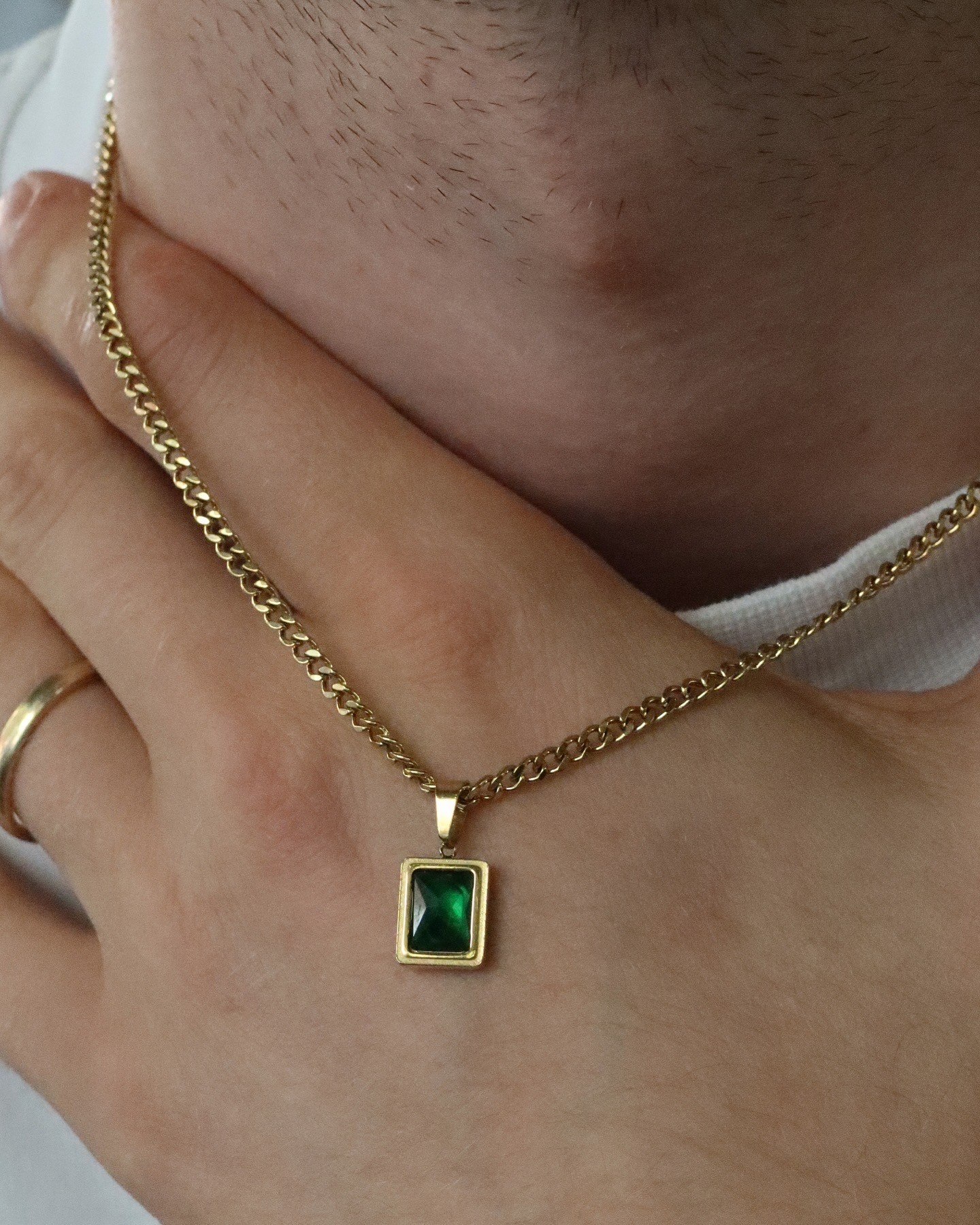Gold Green Stone Vintage necklace🔰 