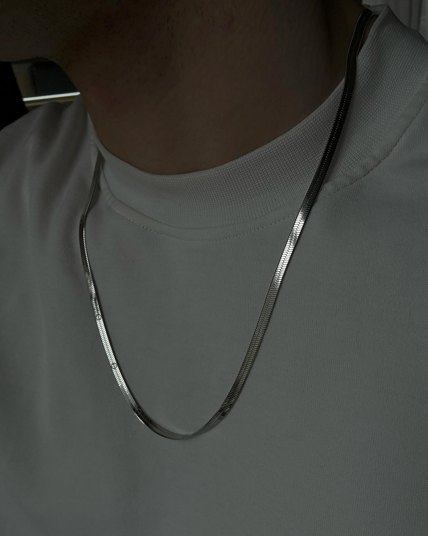 Silver Long Mirror Necklace