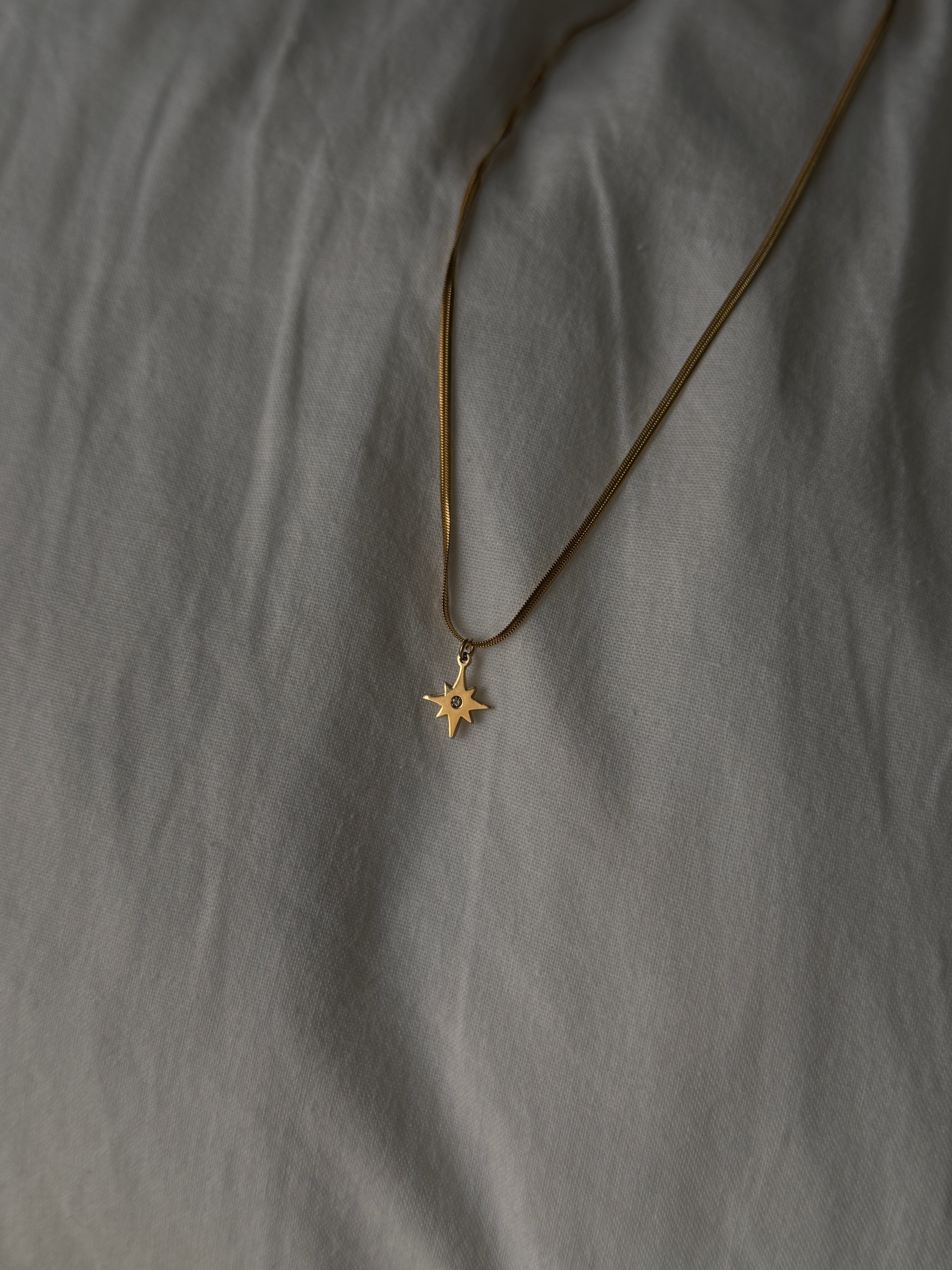 Gold North Star Necklace 