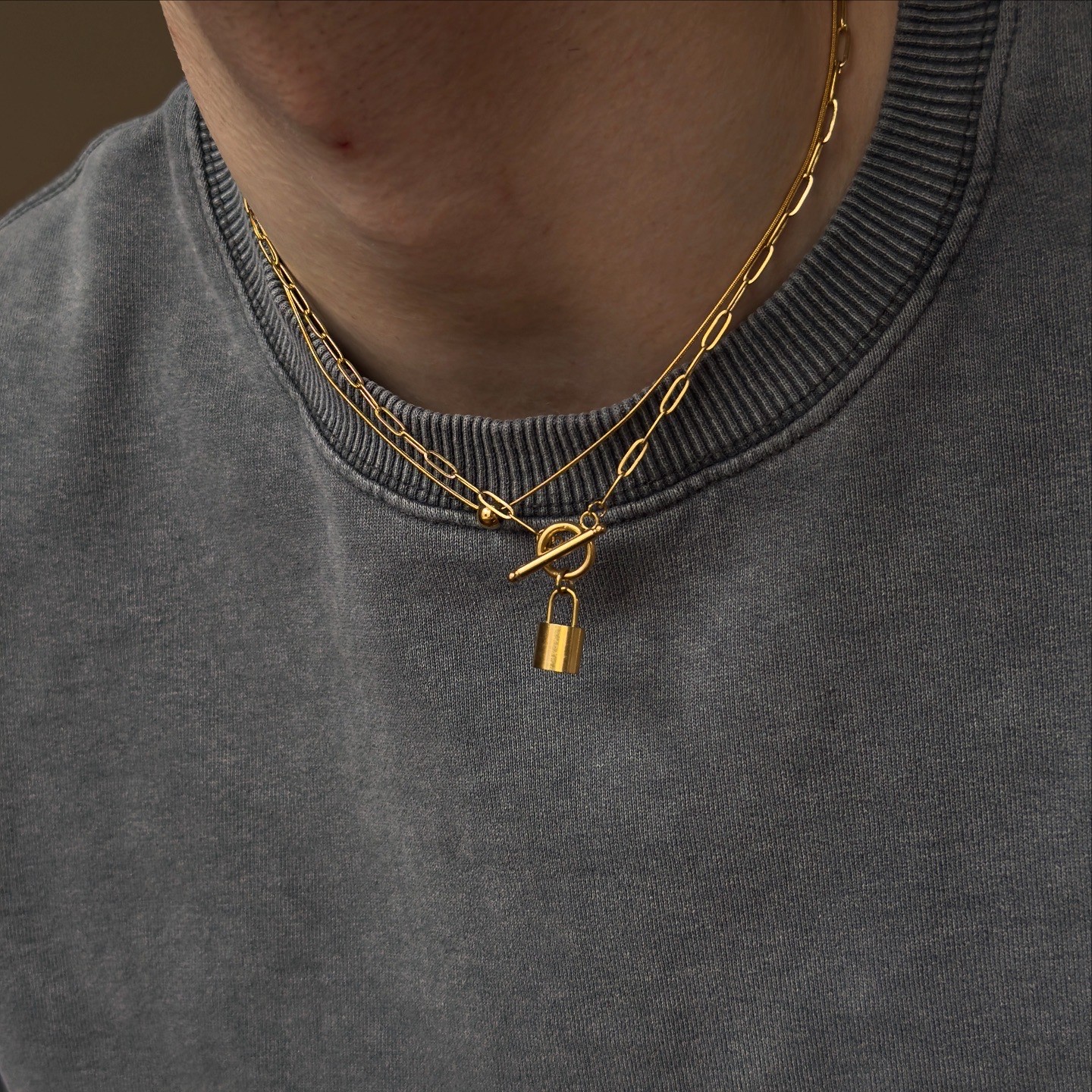 Gold Lock Necklace