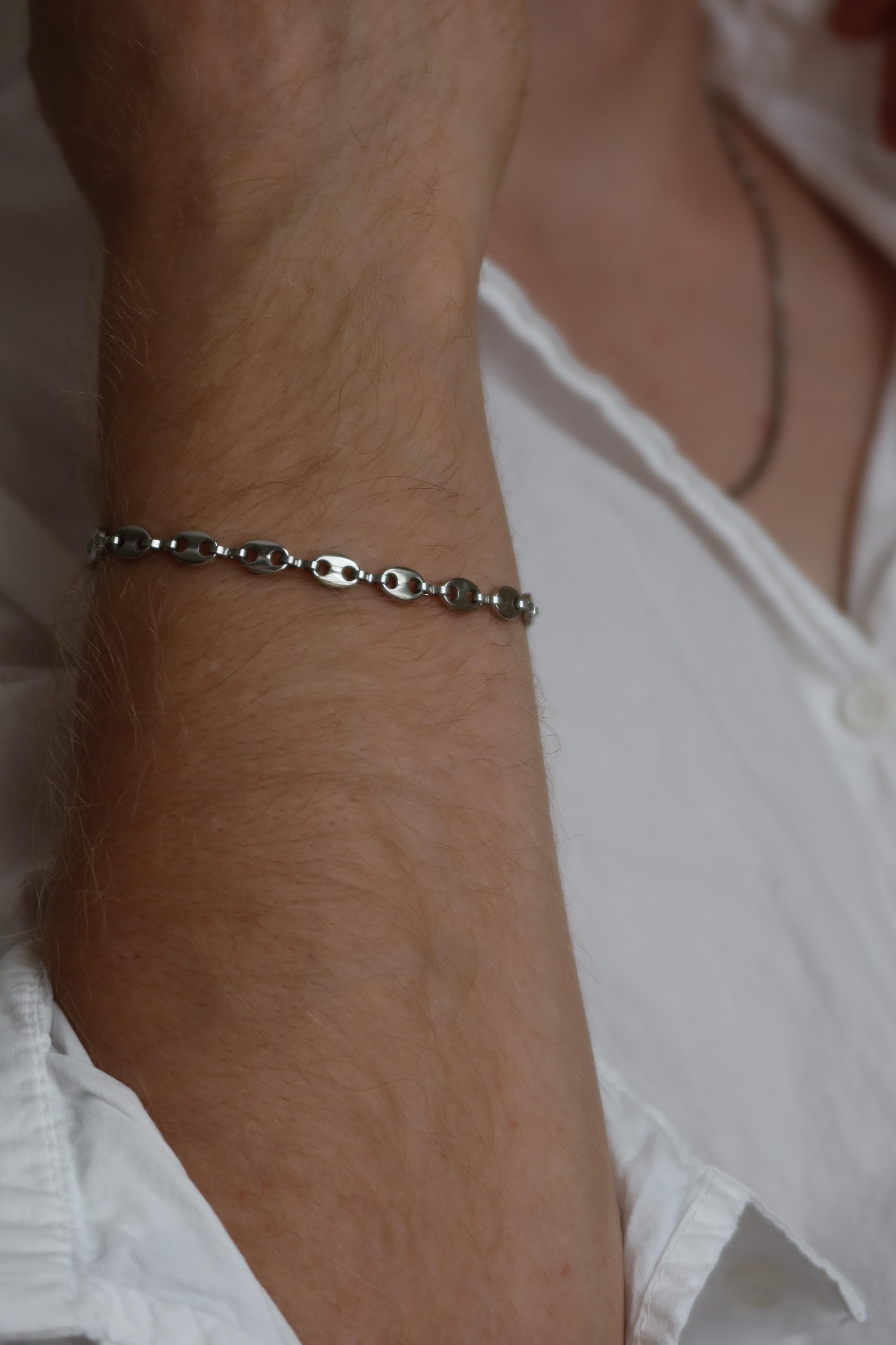 Silver Coffee Bean Bracelet