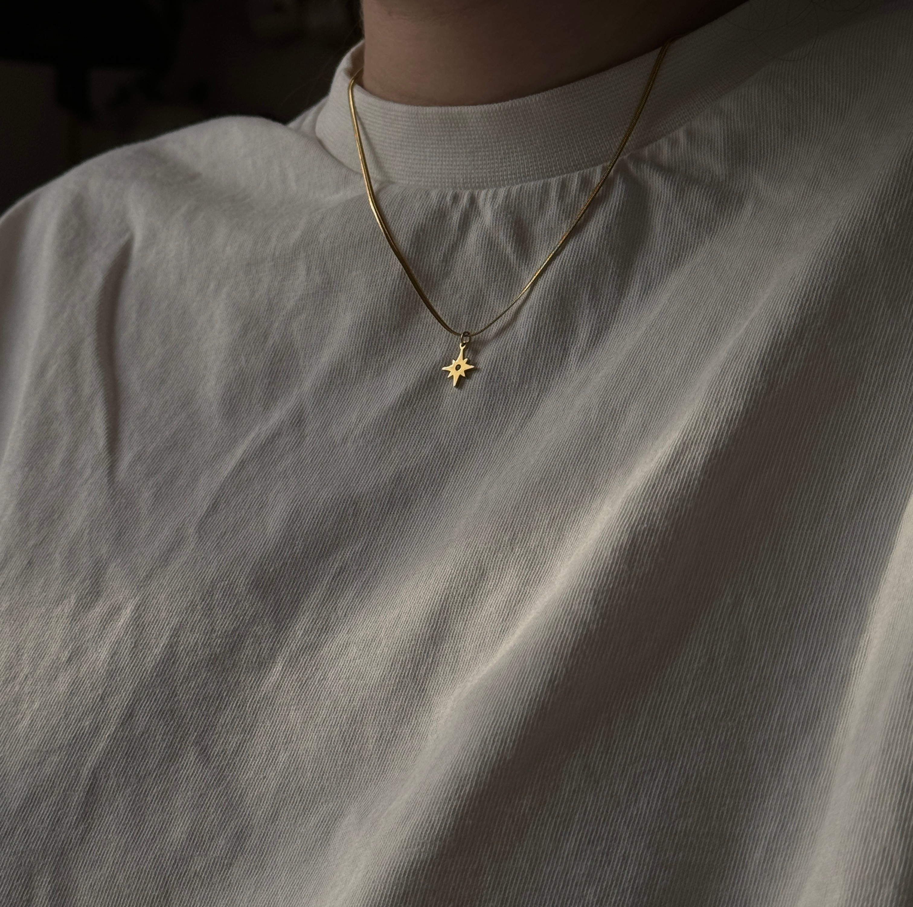 Gold North Star Necklace 