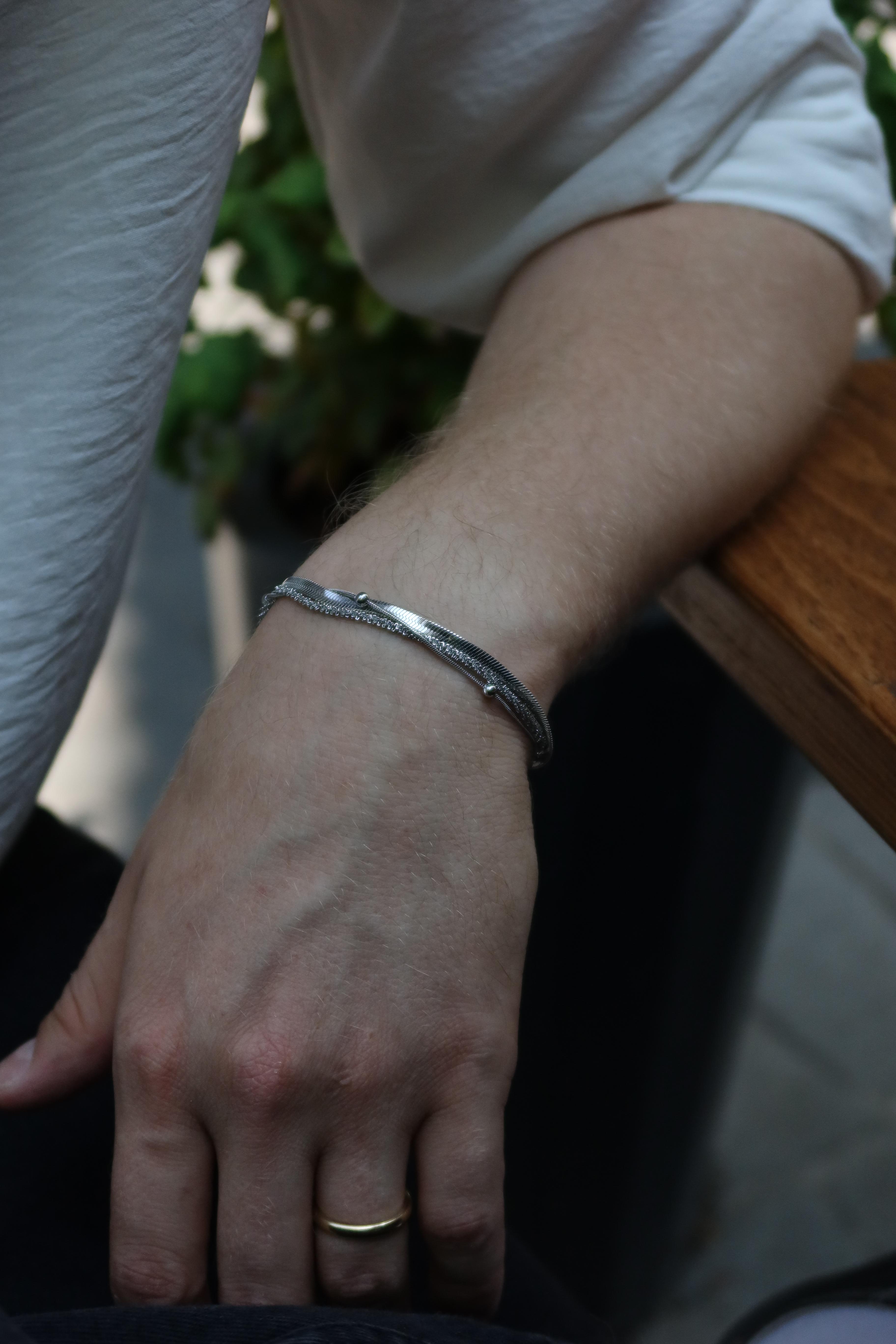 Three Chain Combine Bracelet