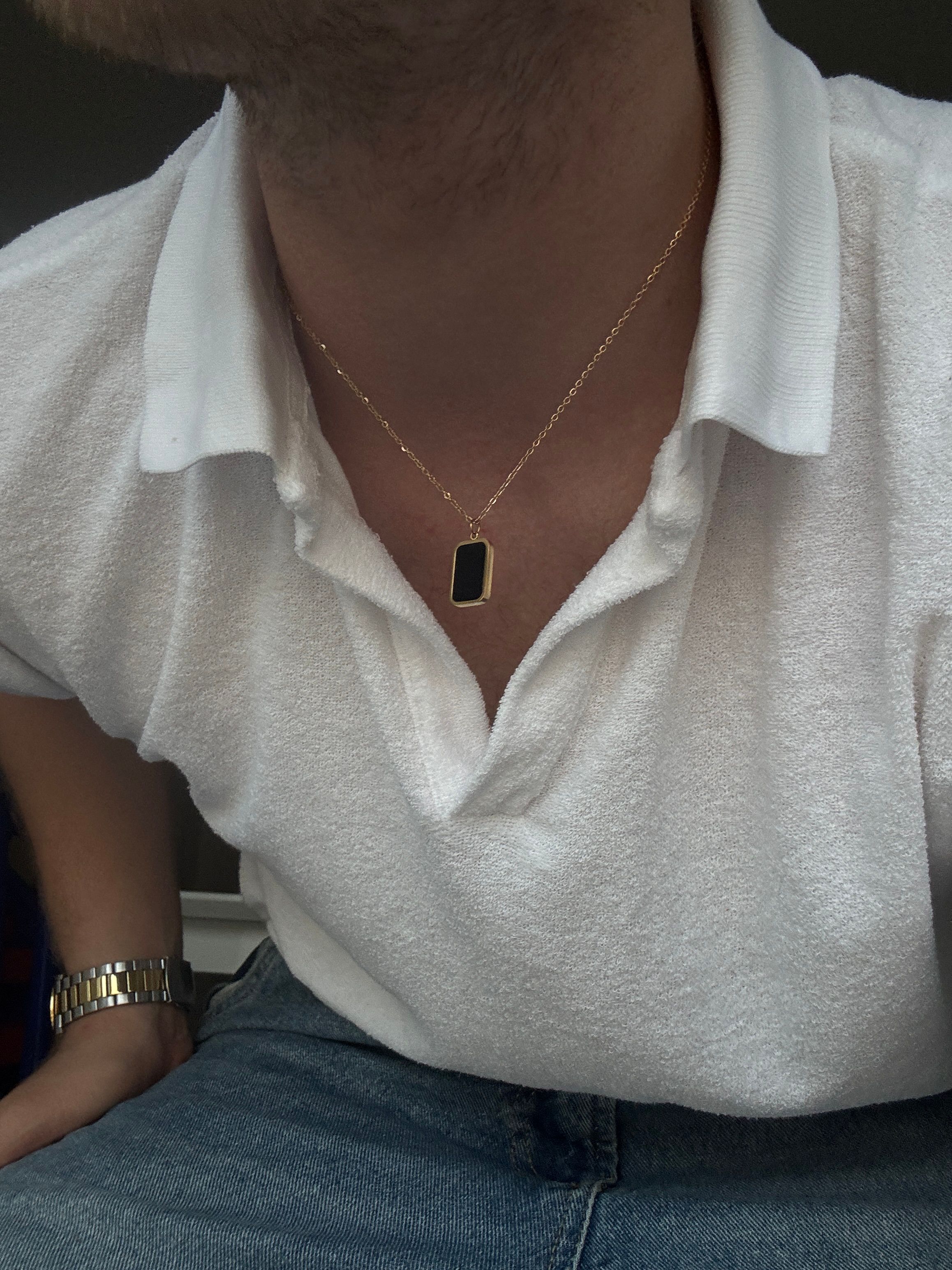 Black Rectangle Necklace