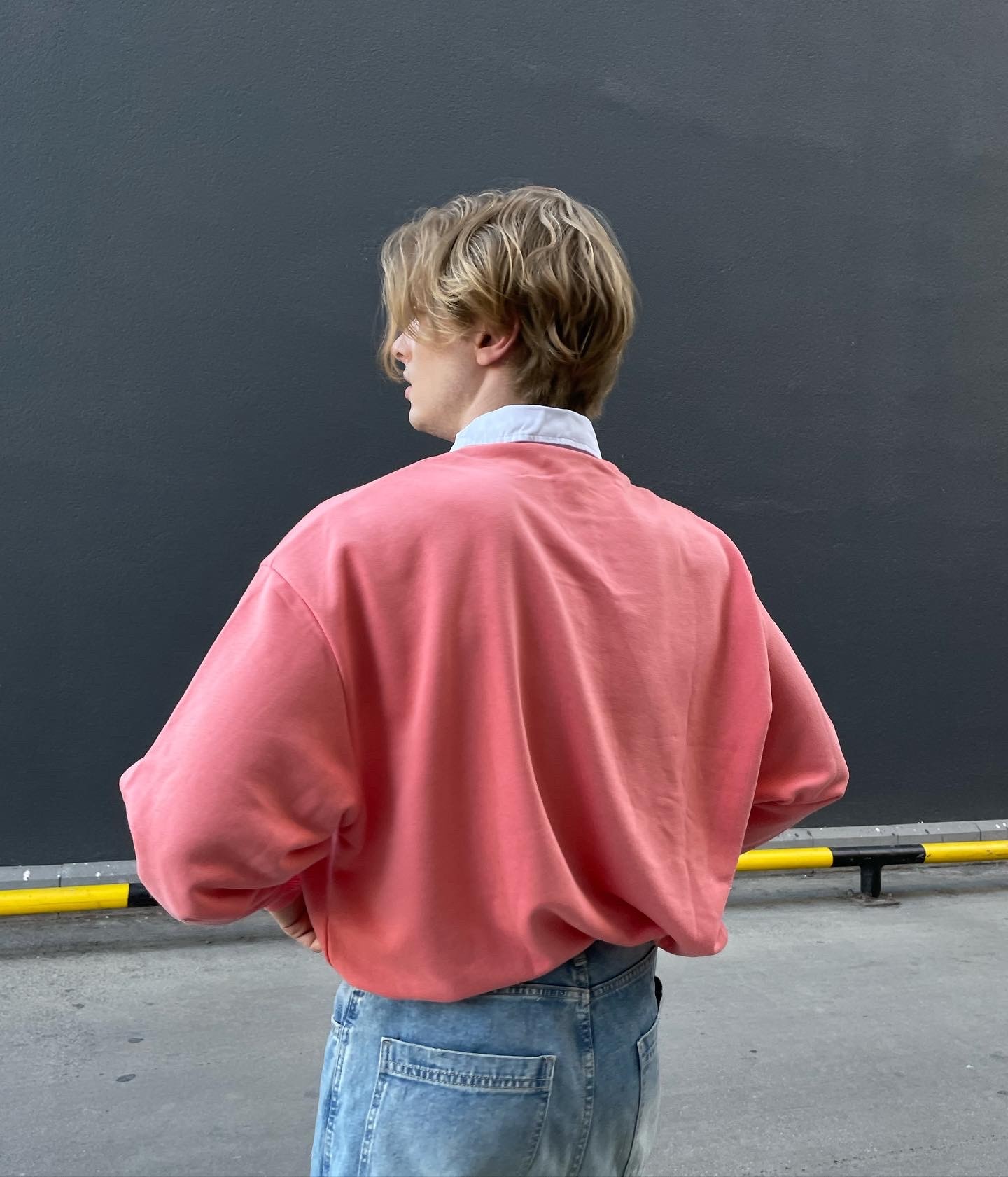Whıte Collar Oversıze Polo Shırt