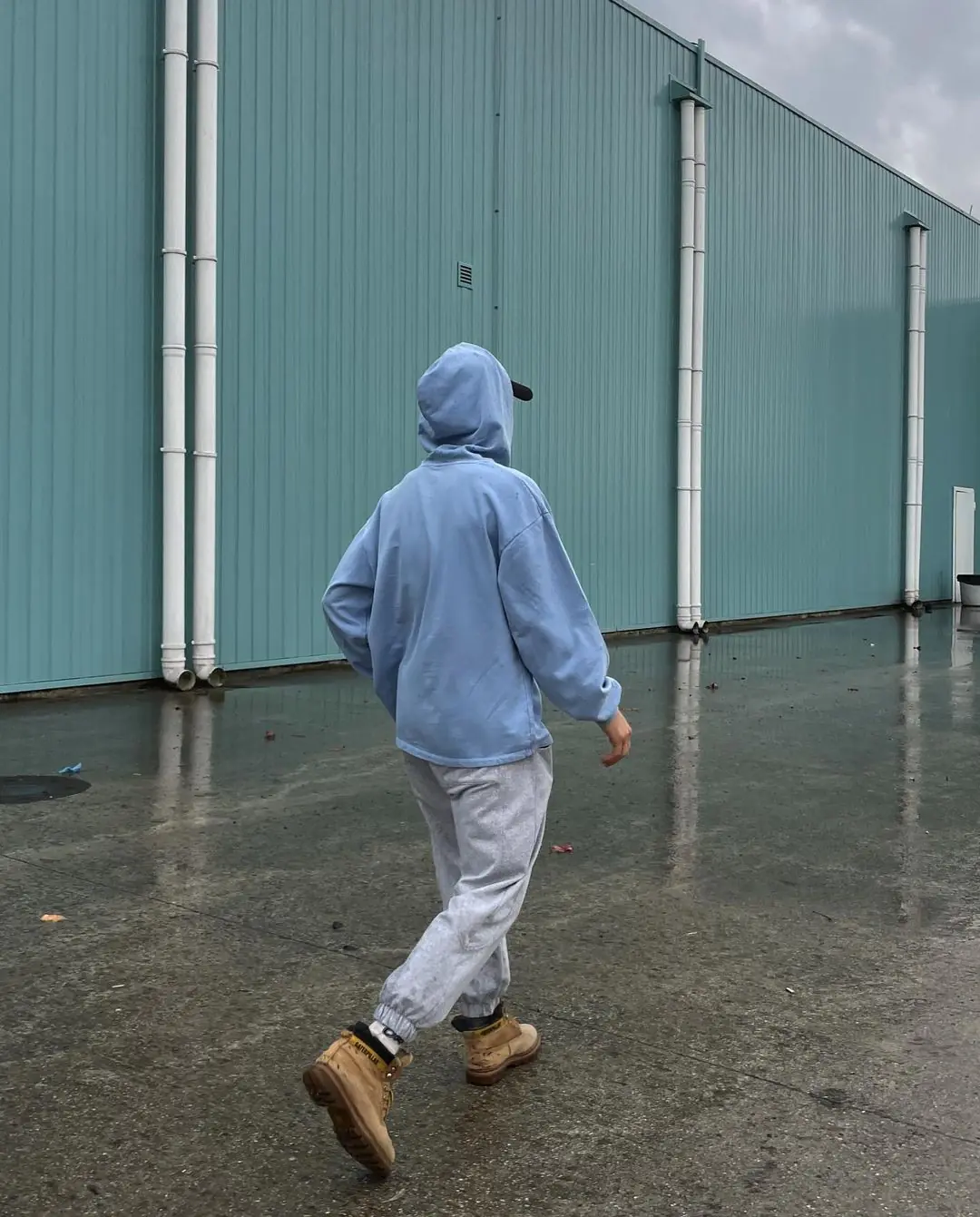 Blue Basic Oversize Hoodie