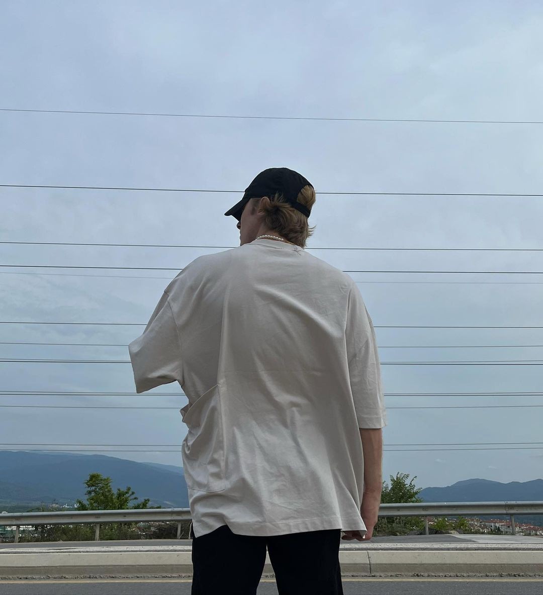 ASOS Cream Side Pockets Oversize T-shirt