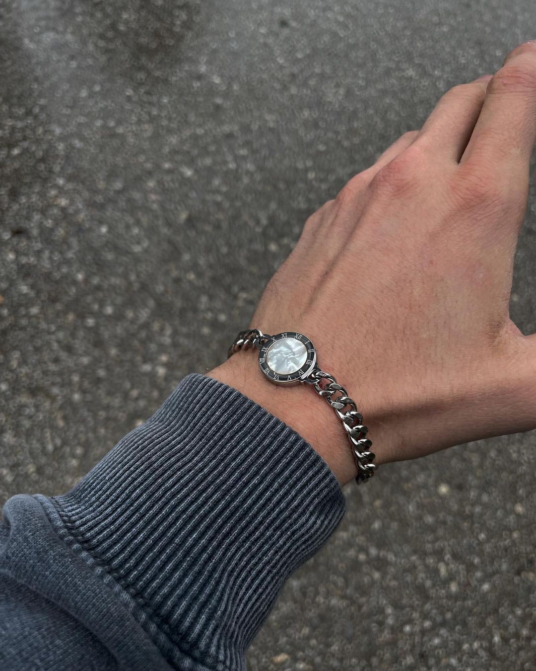 Silver Çift Taraflı Sedef Taşlı Bileklik