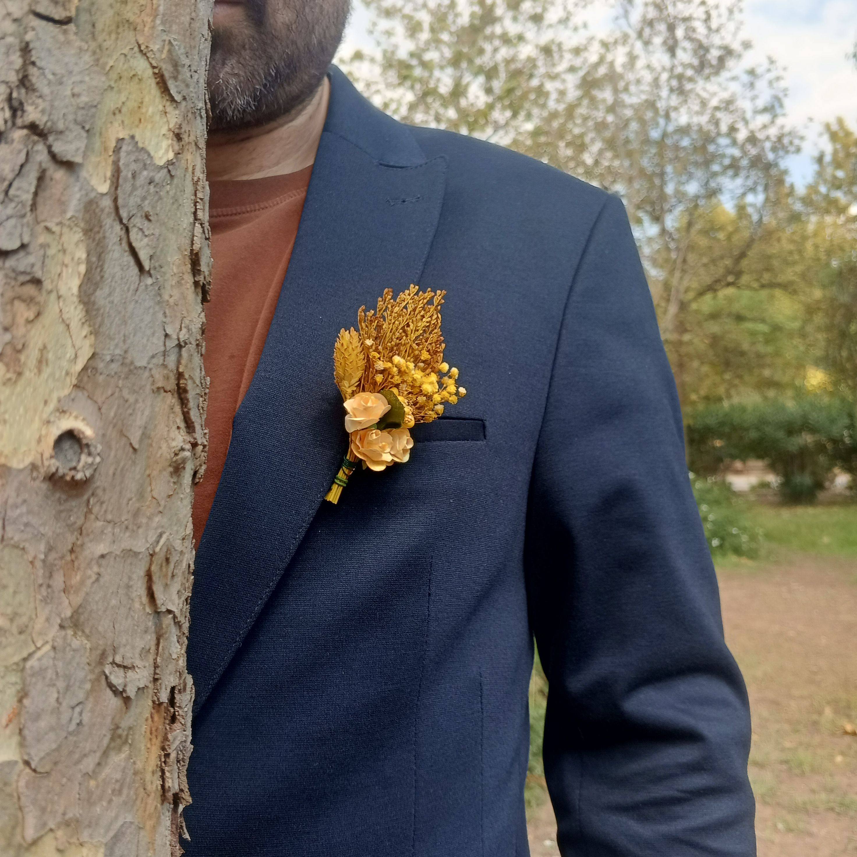damat ve sağdıç yaka çiçeği  - sarı