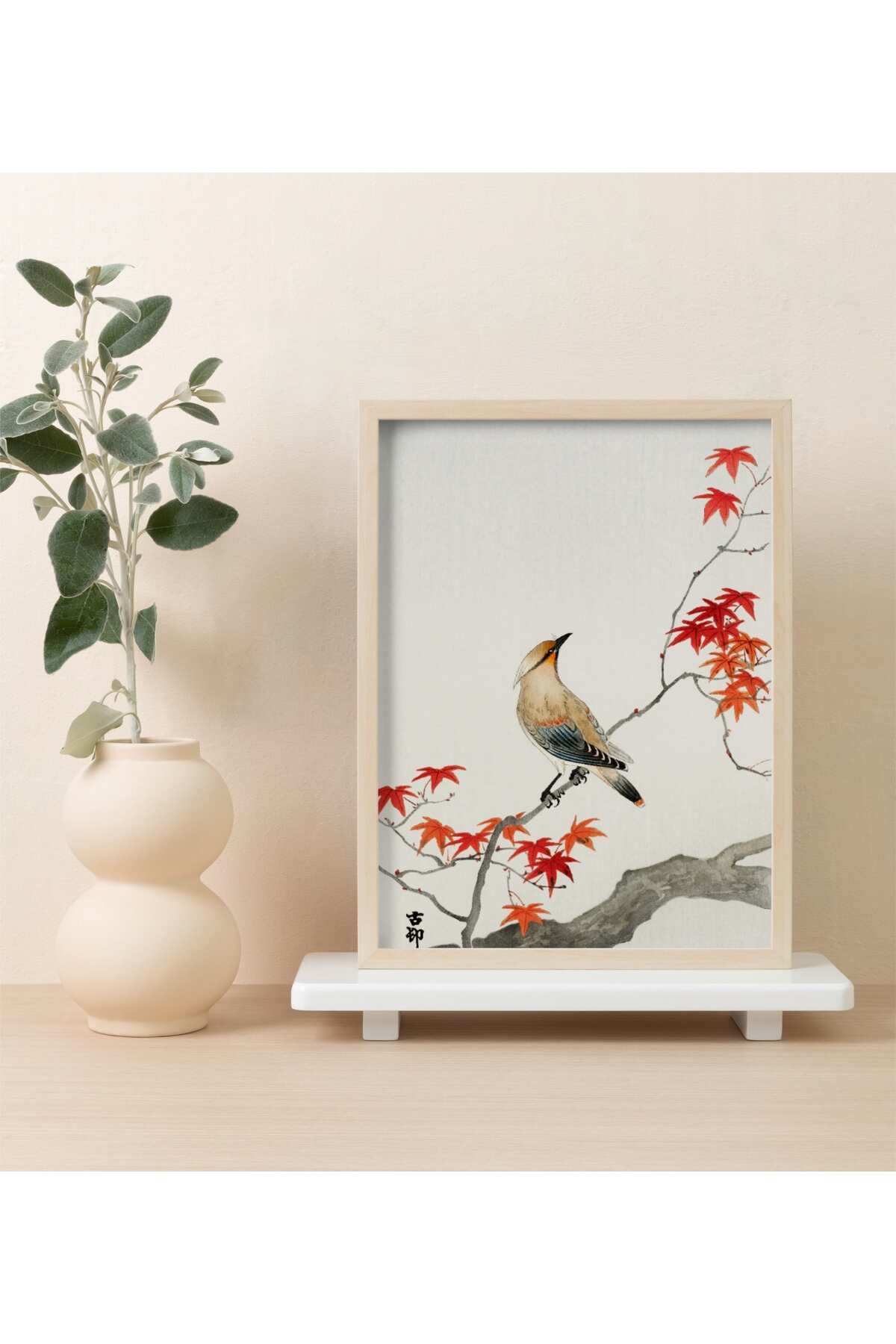 Ohara Koson Plague Bird On Maple (1900-1936) N18 ÇERÇEVESİZ Poster Japon Sanatı Klasikler