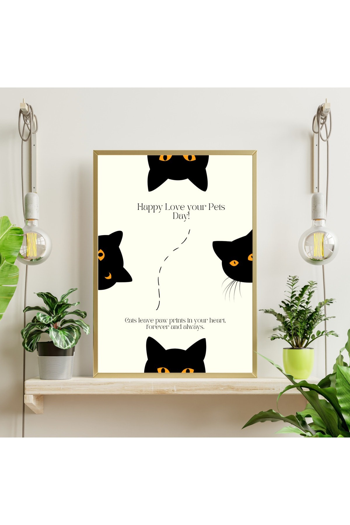 Tablo Cat Love Series No:4 Black Cat Table