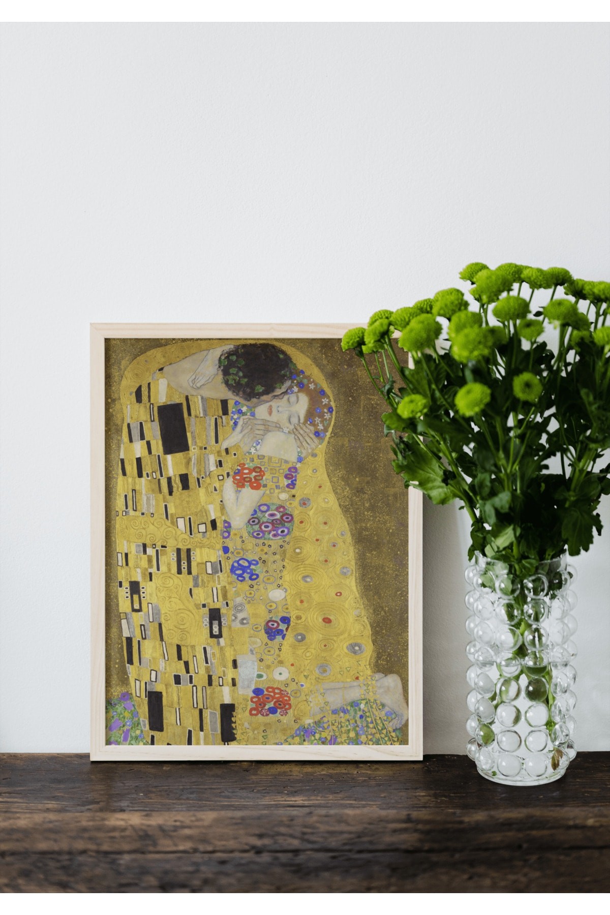 Premium Çerçevesiz Poster Başyapıtlar Serisi The Kiss Öpücük Klimt No:2 Poster