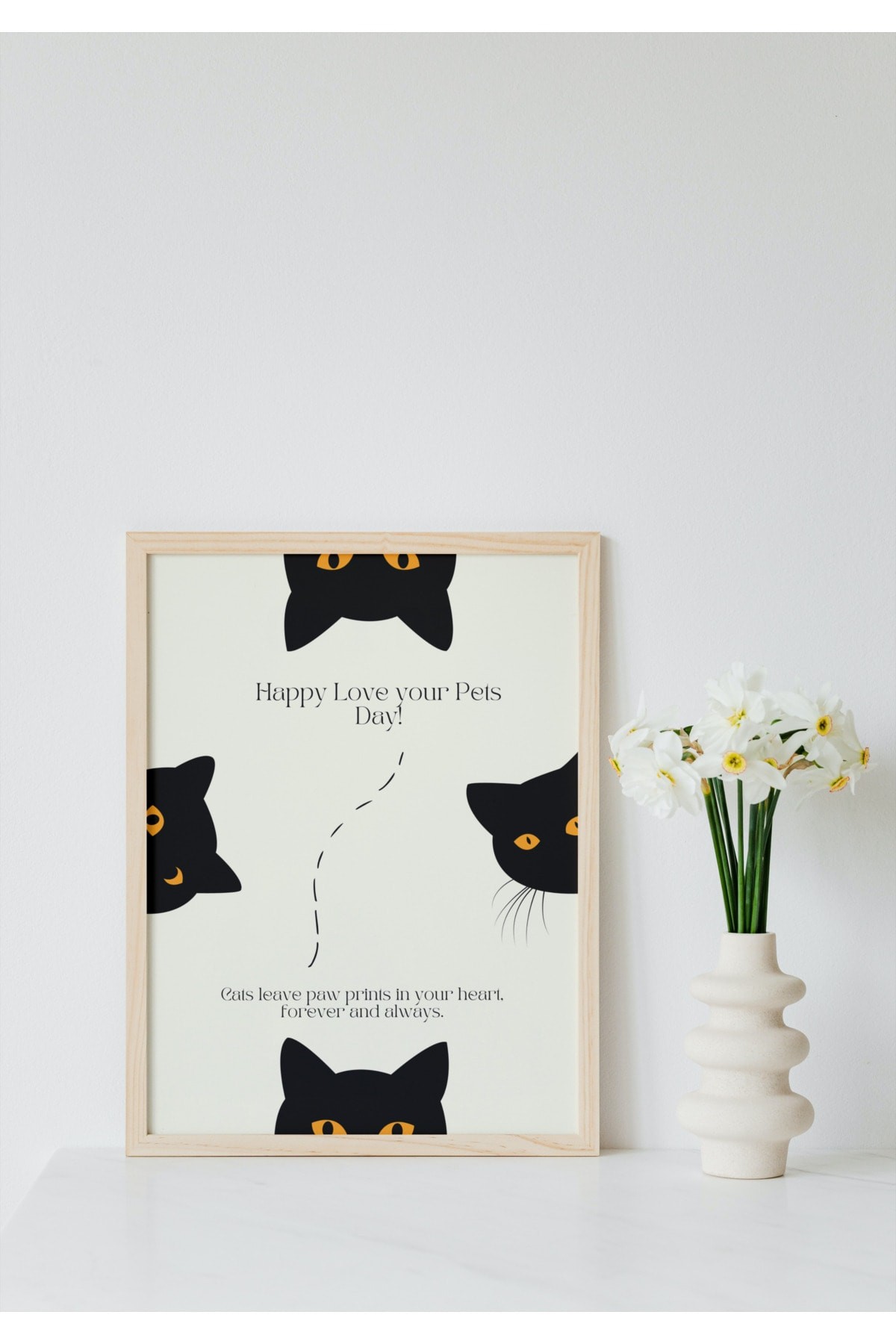 Tablo Cat Love Series No:4 Black Cat Table