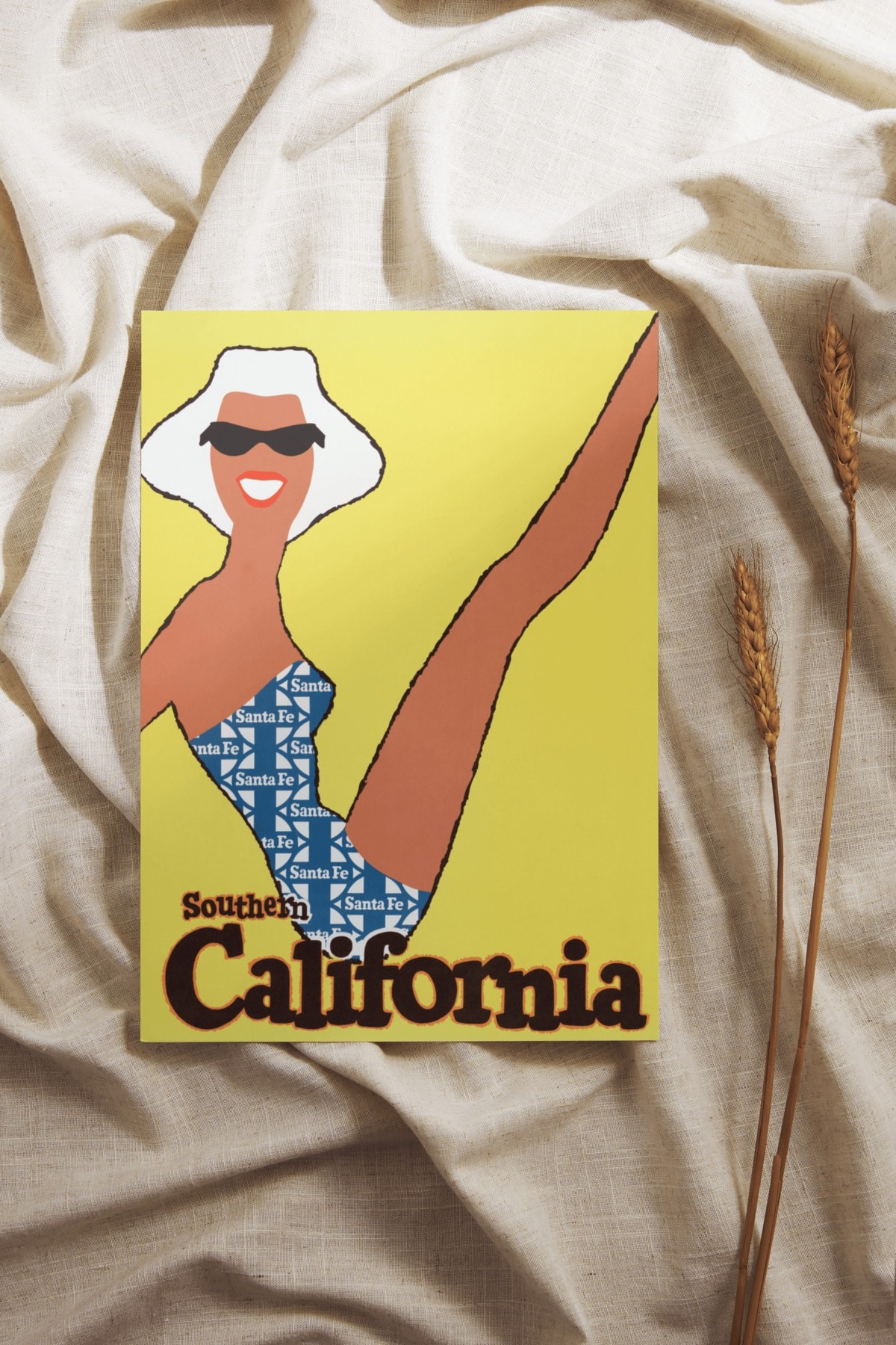 Premium Çerçevesiz Poster Fine Art Kadın Figürü California No:1