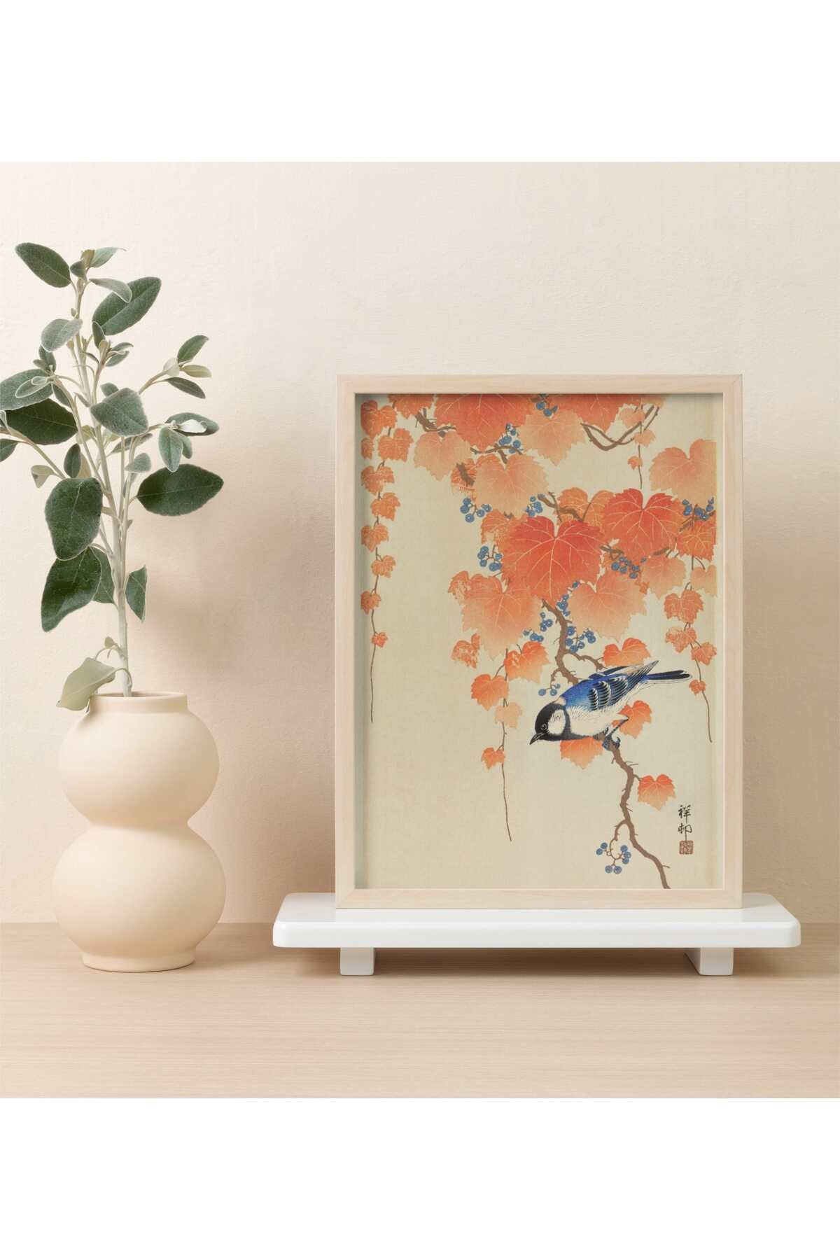 Ohara Koson Great Tit On Paulownia Branch (1925-1936) N8 ÇERÇEVESİZ Poster Japon Sanatı Klasikler