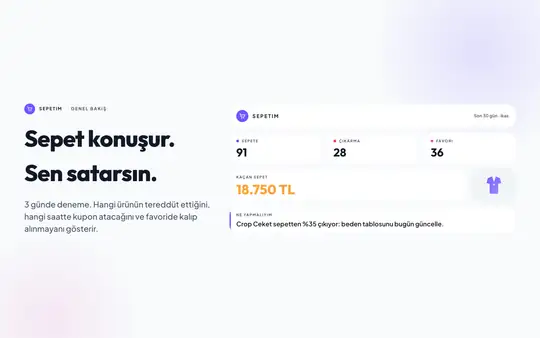 Sepetim | Detaylı Sepet ve Ürün İzleme ekran görüntüsü 1