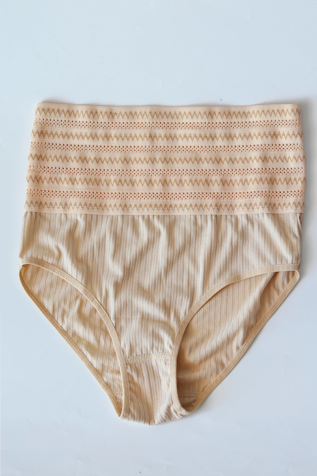 Üstü Korseli Pamuklu Kadın Külot - Ten