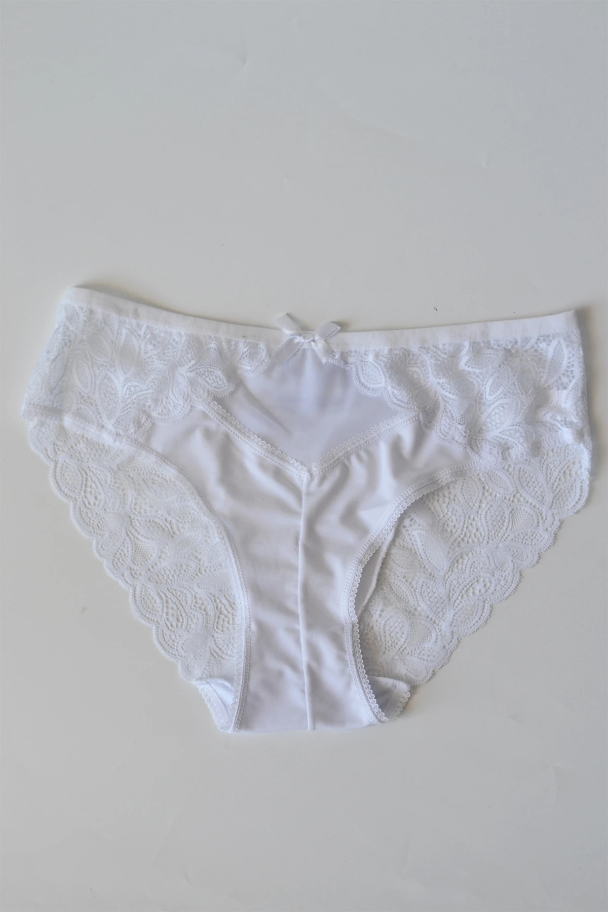 Büyük Beden Dantel Bato Kadın Külot - Beyaz