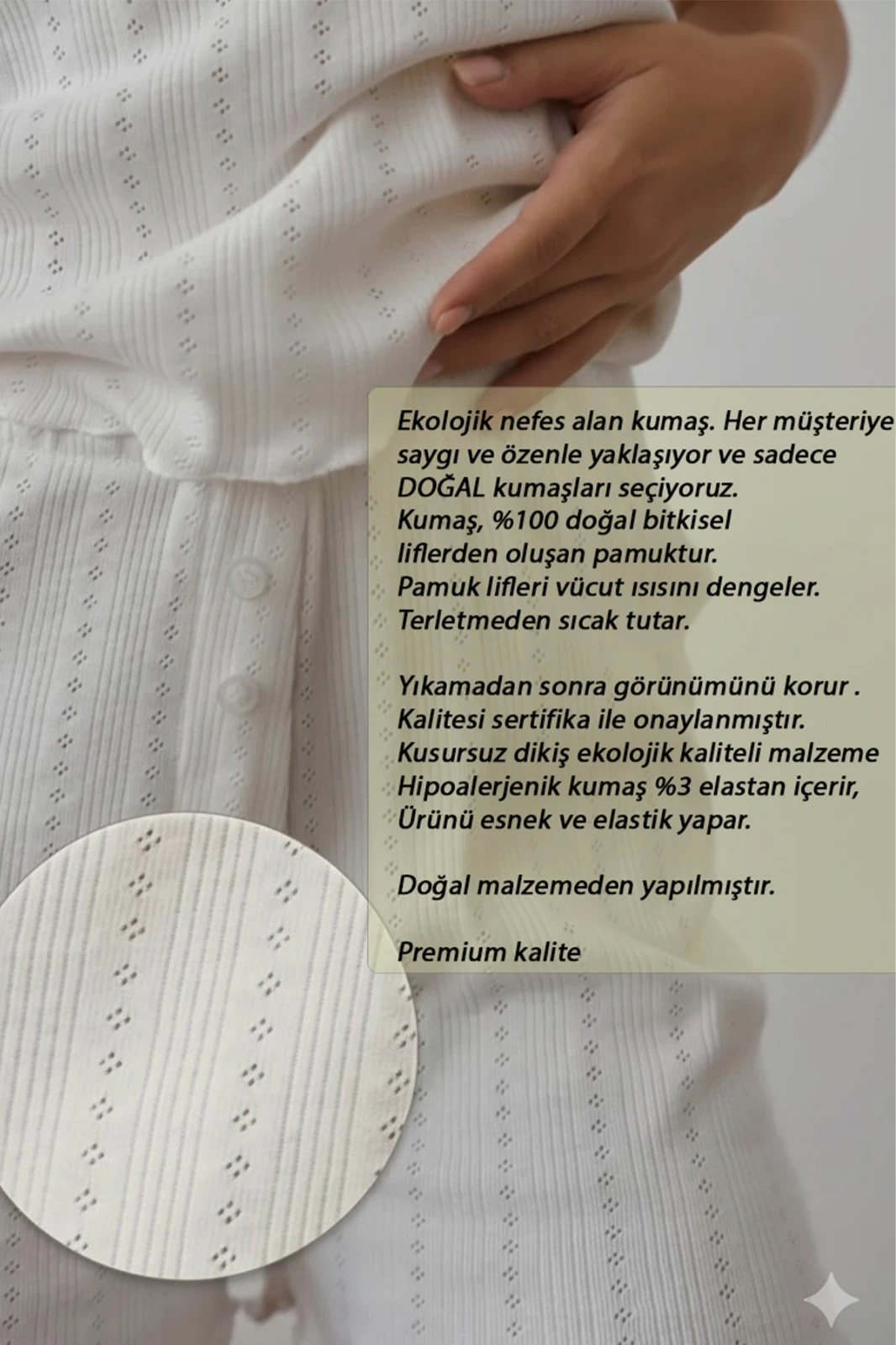 Saf %100 Pamuk Uzun Kol Kadın Pijama Takımı
