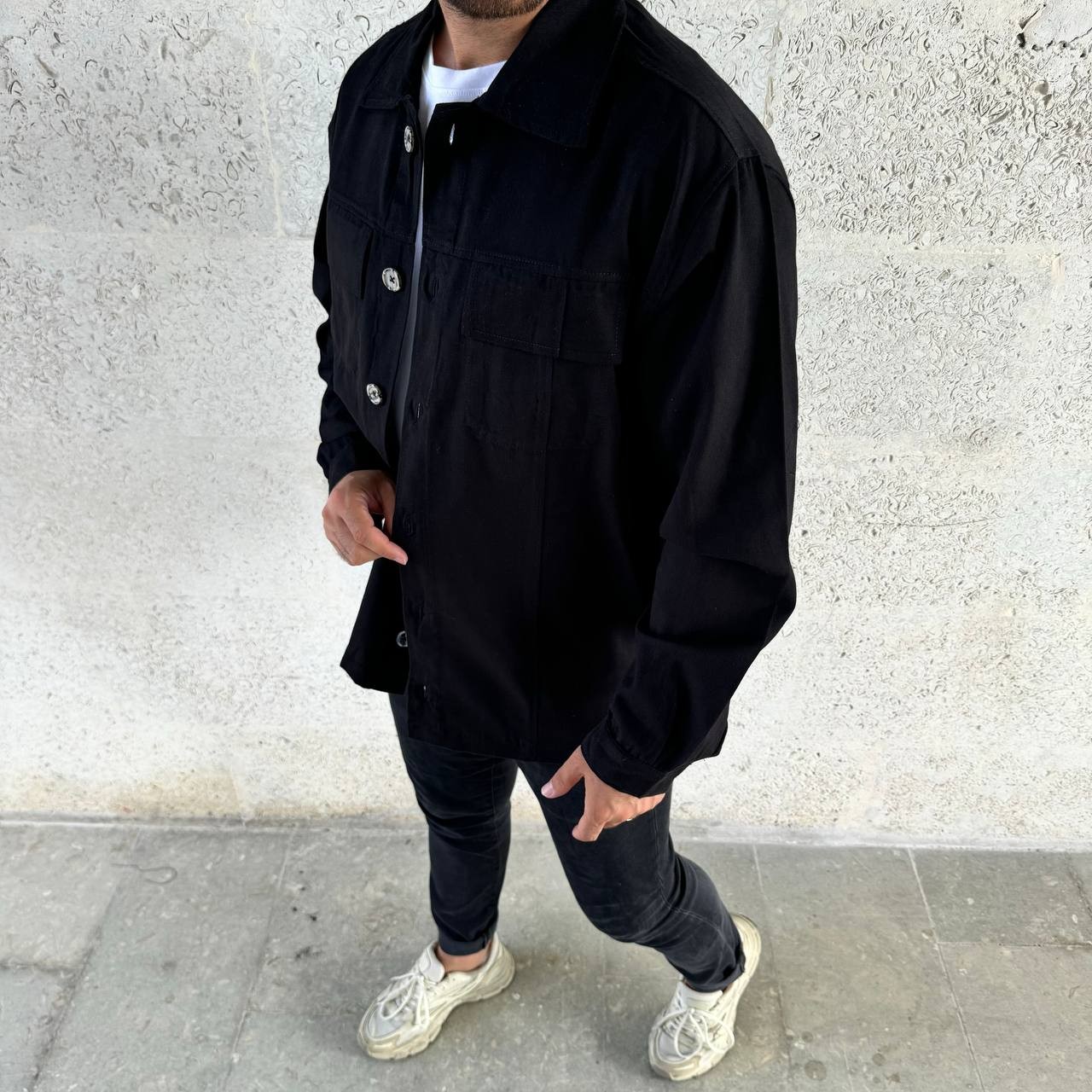 Oversize Gabardin Gömlek
