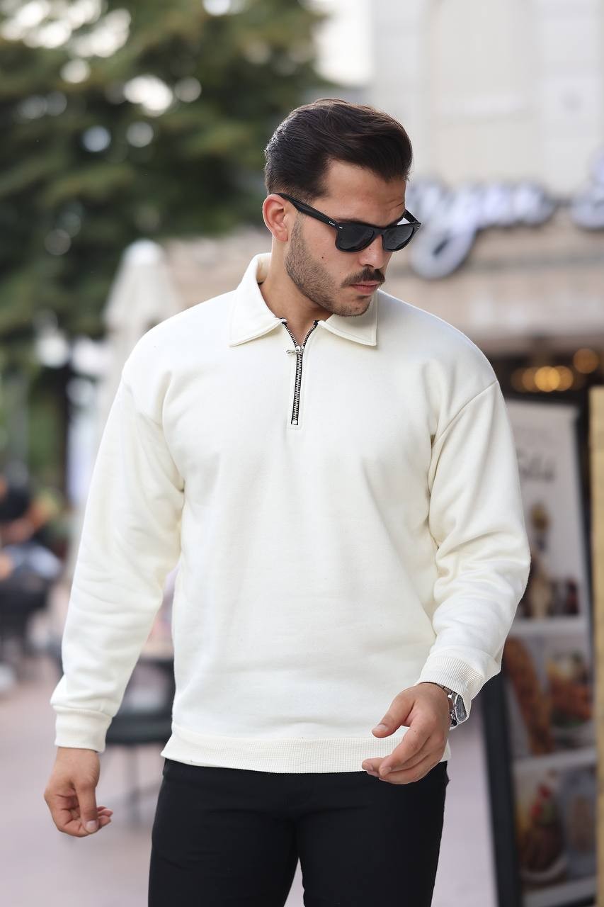 Yarım Fermuar Polo Yaka Sweat