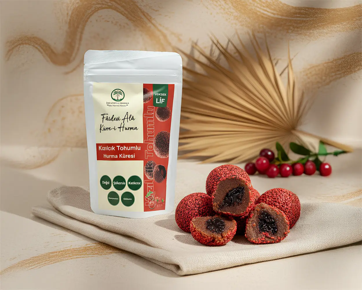 Kızılcık Tohumlu Hurma Küresi