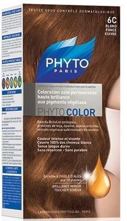 Phyto Color 6C - Koyu Sarı Bakır Bitki Ekstreli Saç Boyası