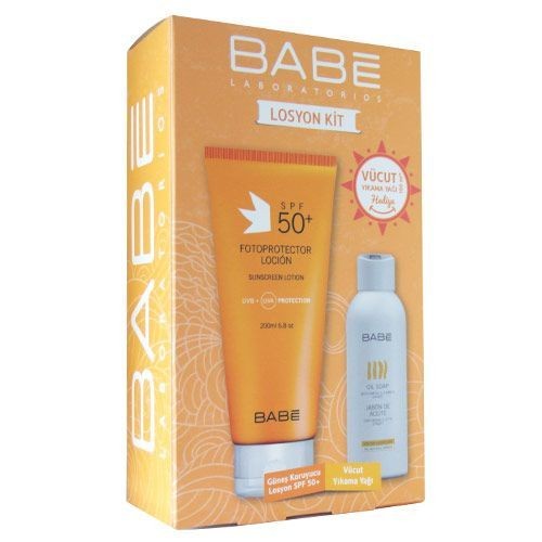 Babe Güneş Koruyucu Losyon Spf50 200ml + Vücut Yıkama Yağı 100ml HEDİYE