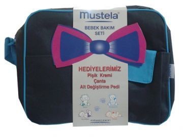 Mustela Bebek Bakım Seti Mavi Çanta,Pişik Kremi,Alt Değiştirme Pedi HEDİYELİ!