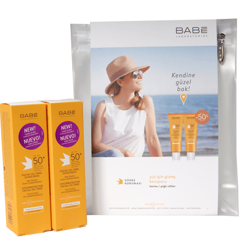 Babe Spf50+ Yağsız Güneş Koruyucu Krem 50ml 2'li Set-Islak Mayo Çantası HEDİYELİ!