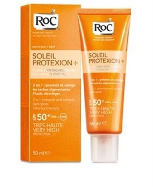 RoC Soleil - Protect Güneş Koruyucu Spf 50+ Yüzdeki Kahverengi Lekelere Karşı Likit Yüz Nemlendirici 50ml