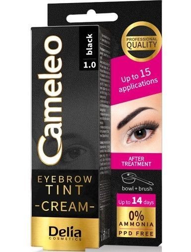 Delia Cosmetics Cameleo Eyebrow Tint Cream 1.0 Black - Siyah Krem Kaş Boyası