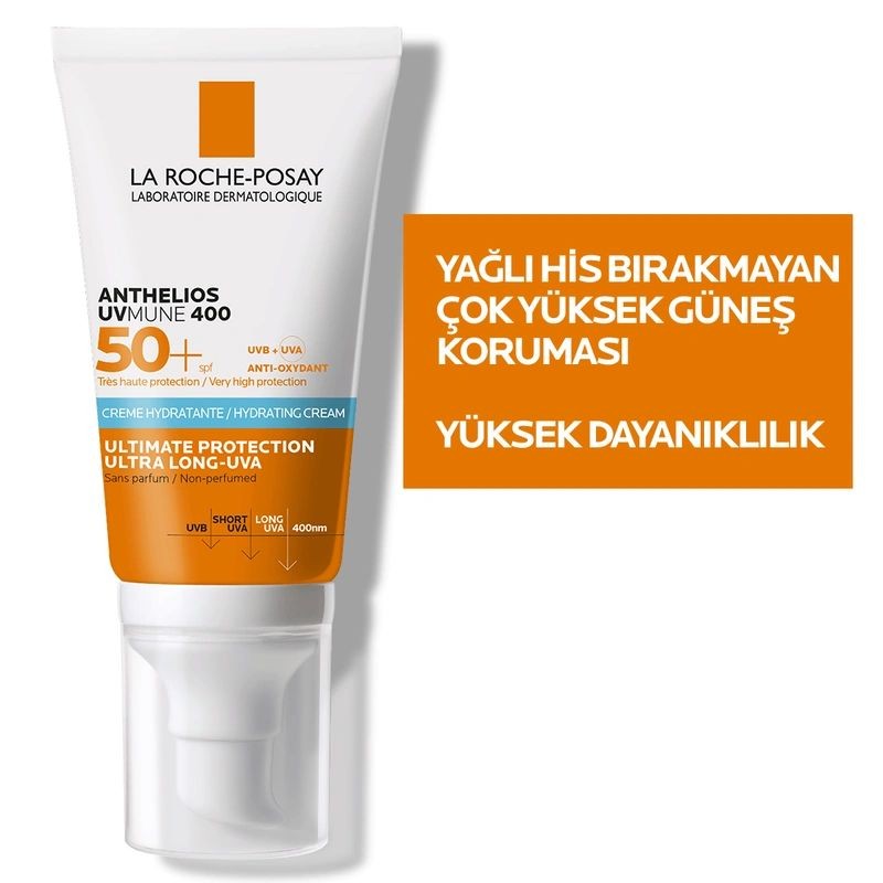 La Roche Posay Anthelios UVmune SPF+50 Hassas Ciltler İçin Yüksek Korumalı Yüz Güneş Kremi 50 ml