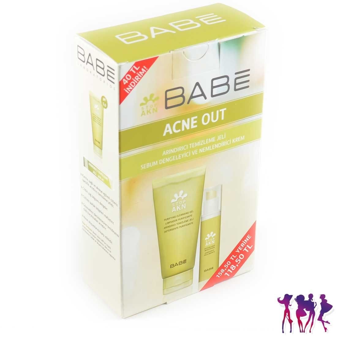 Babe Stop Akn Sebum Dengeleyici ve Nemlendirici Krem 50ml + Arındırıcı Temizleme Jeli 200ml