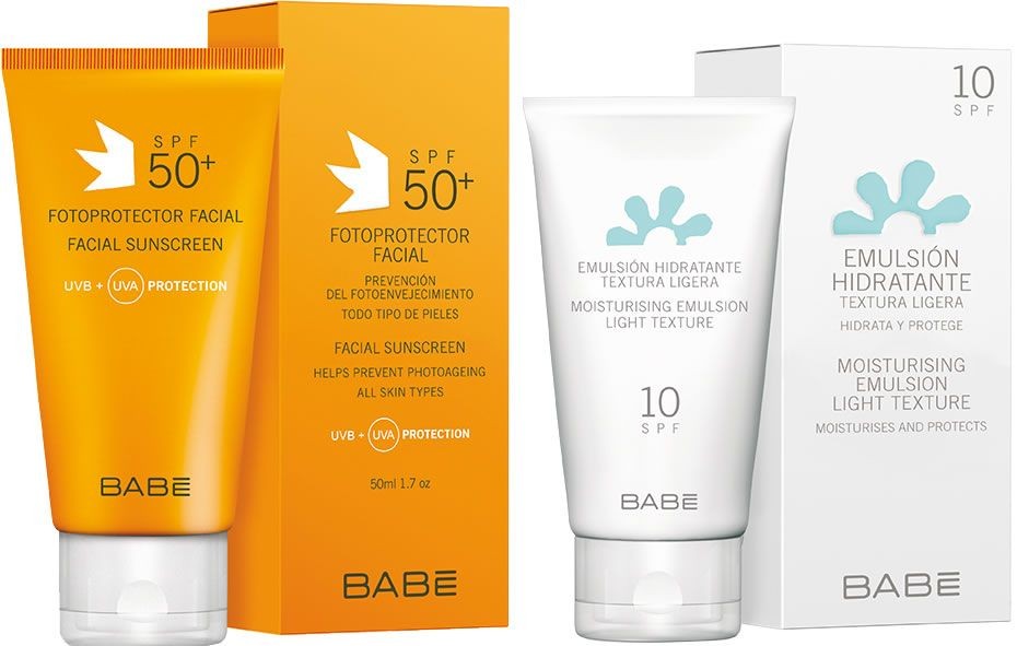 Babe Yüz İçin Spf50+ Güneş Koruyucu Krem 50 ml+Babe Nemlendirici Emülsiyon SPF10 50ml HEDİYE!