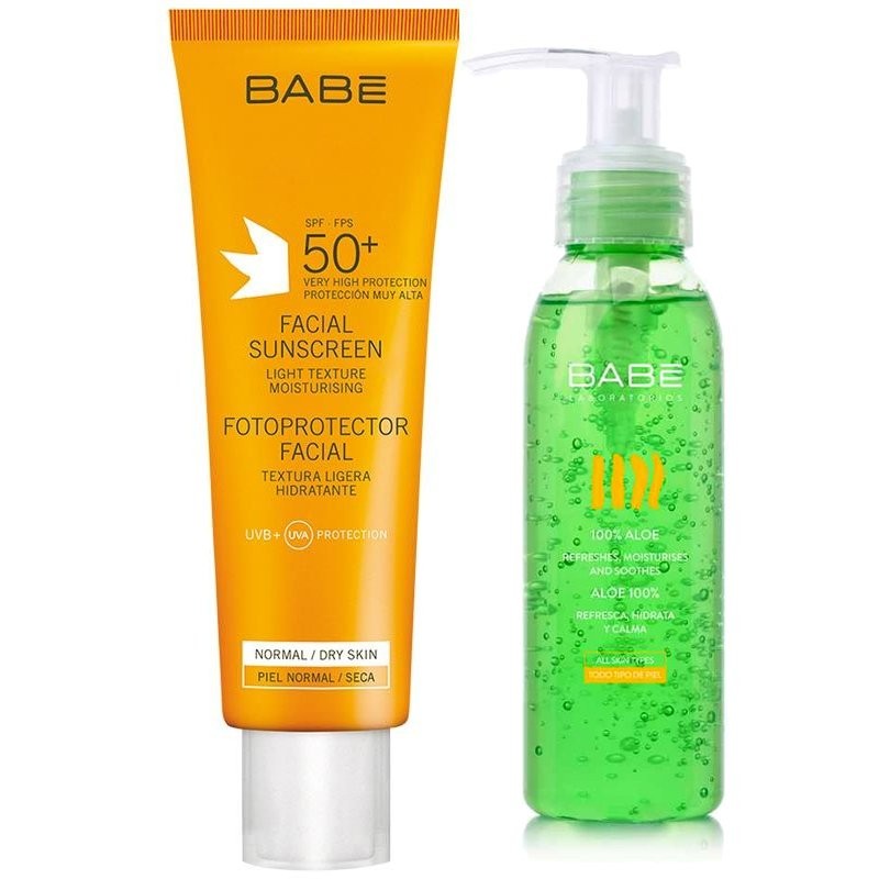 Babe Güneş Koruma Yüz İçin Spf 50+ Krem 50 ml %100 Aloe HEDİYE