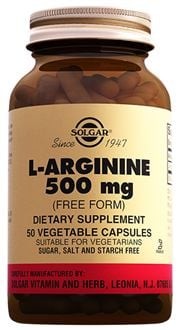 Solgar L-Arginine 500 mg 50 Kapsül