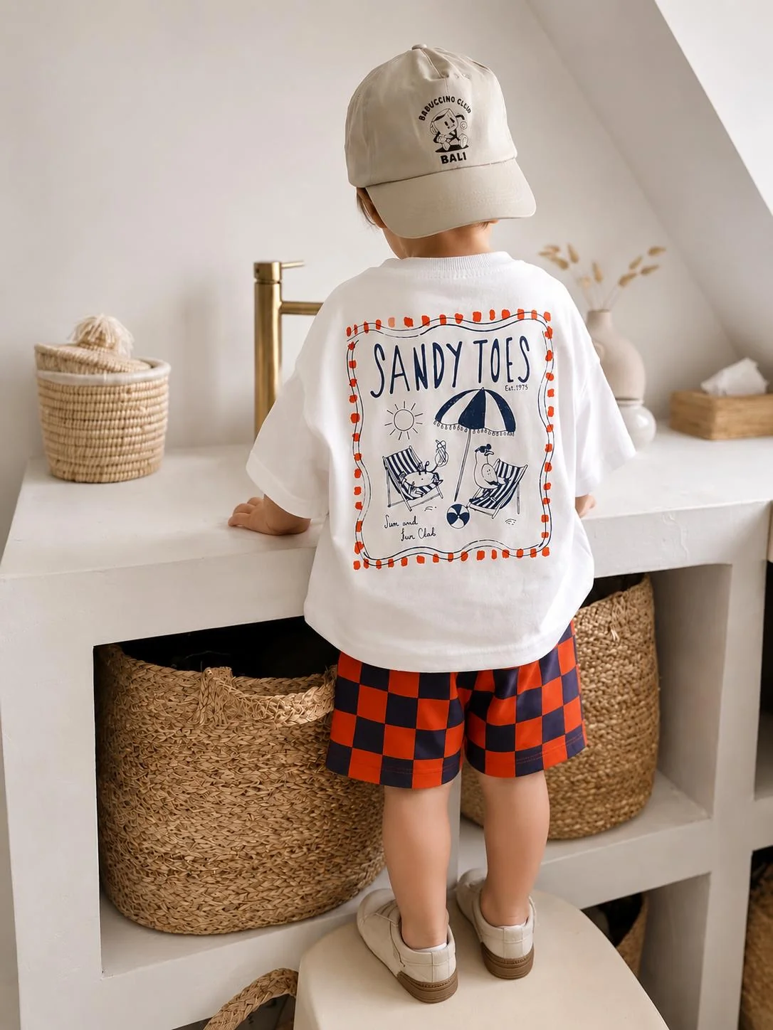 Sandy Toes Damalı Şortlu Takım