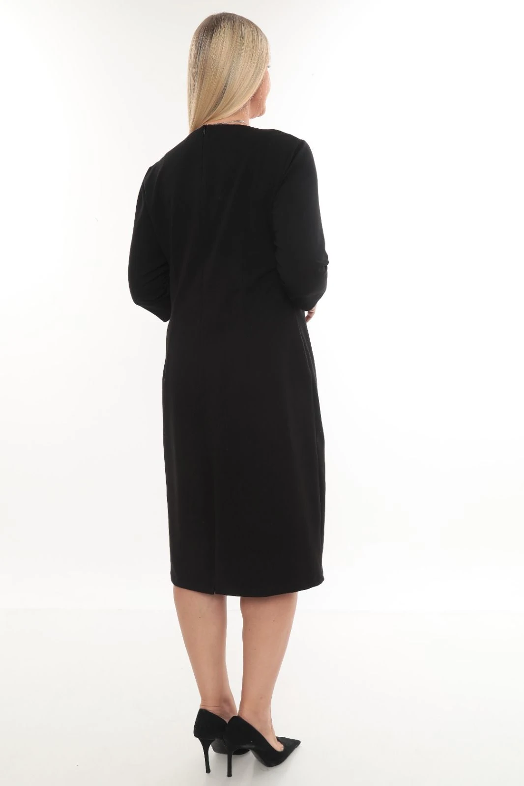 V Yaka Kısa Kol Elbise