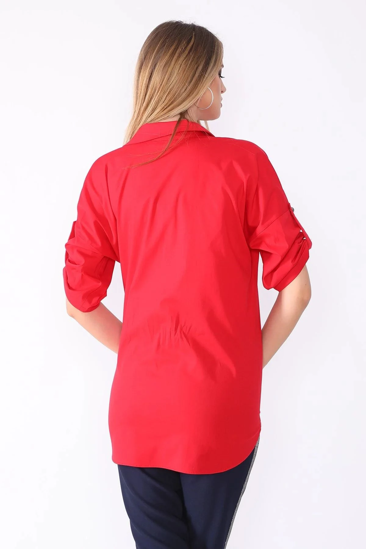 Kadın Kırmızı Spor Gömlek