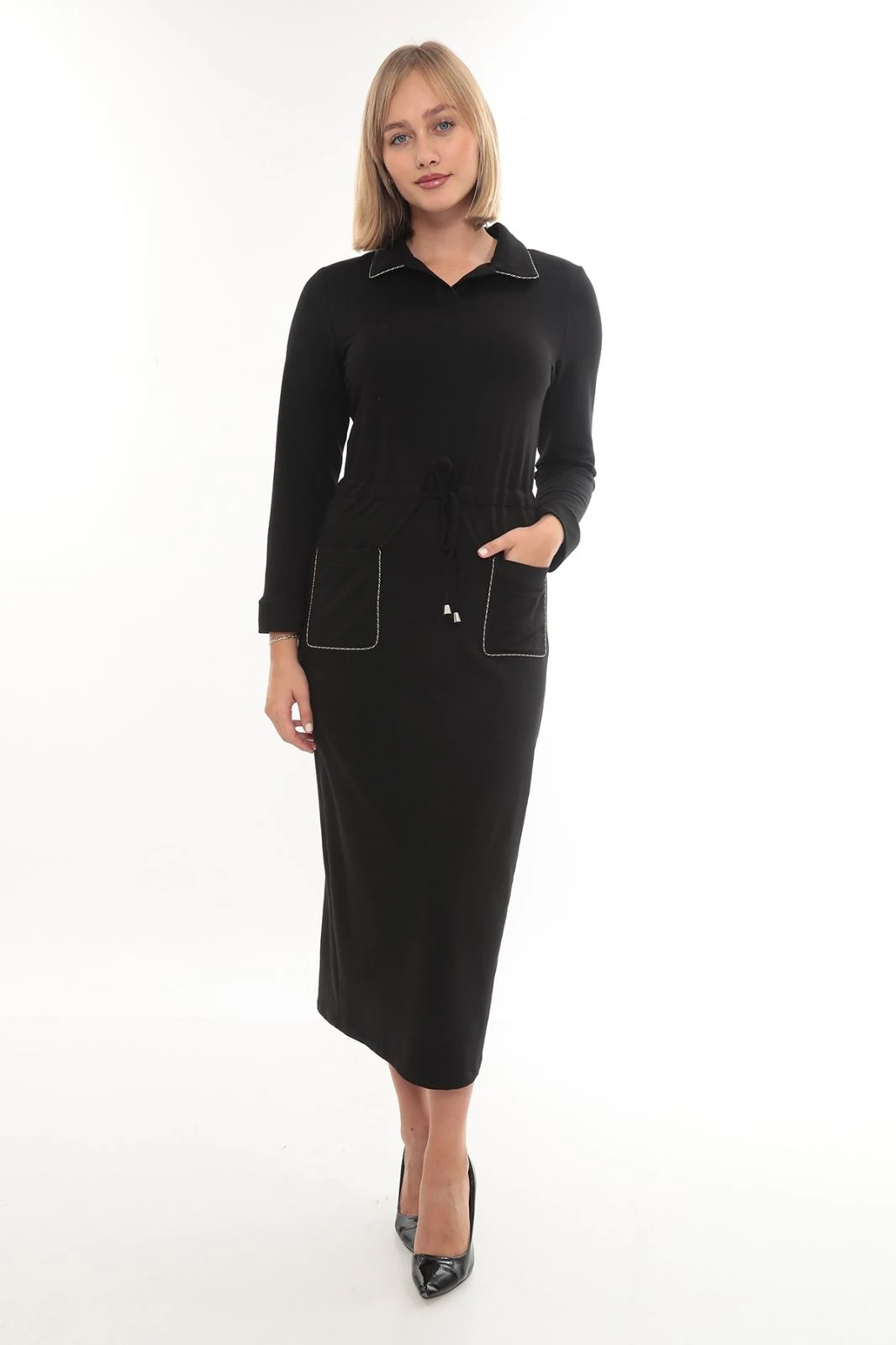 Cepli kemerli elbise