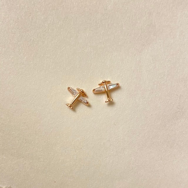  Airplane Stud Earring Rose Gold