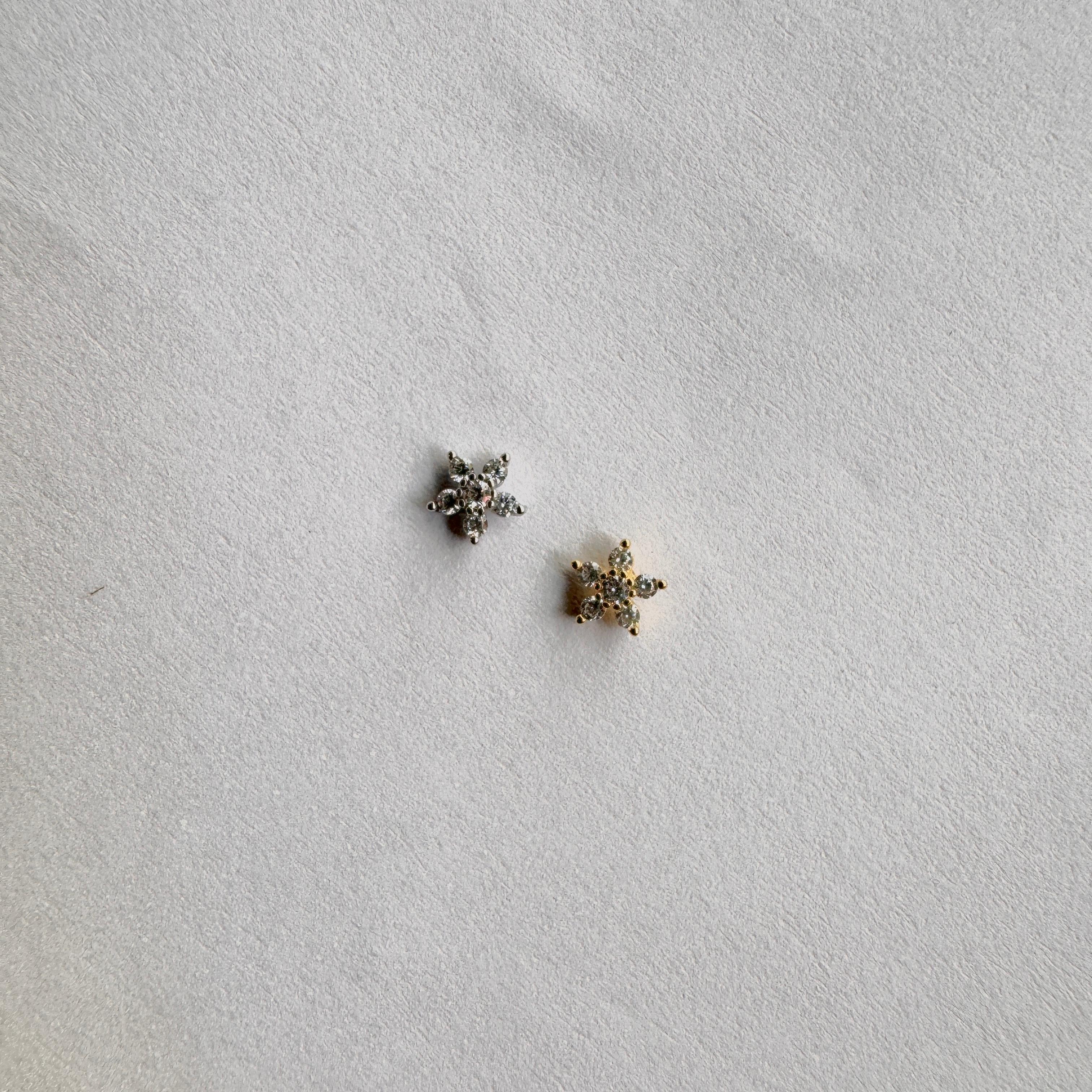 Zircon Flower Stud Earring